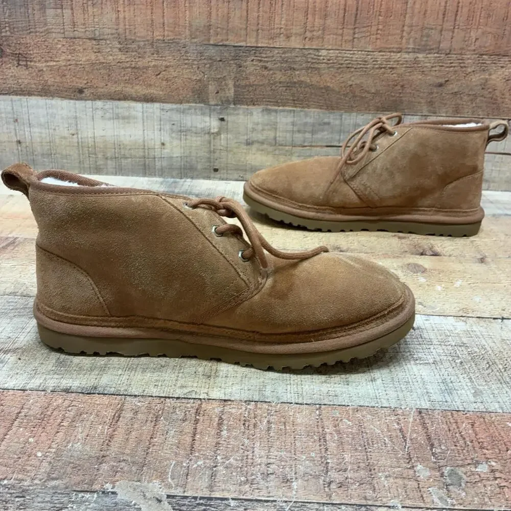 UGG 3236 Boots Mens Size 11 44 Brown Suede Shearling Chukka Ankle Winter Lined